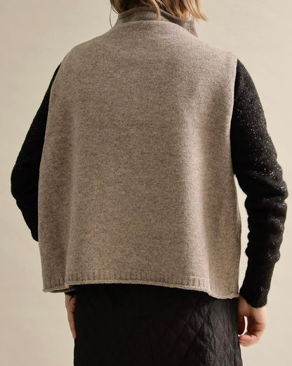 ソフトタッチハイネックレイヤードベスト