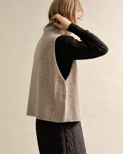 ソフトタッチハイネックレイヤードベスト