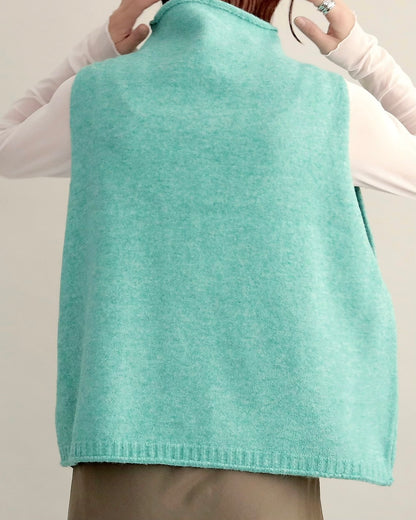 ソフトタッチハイネックレイヤードベスト