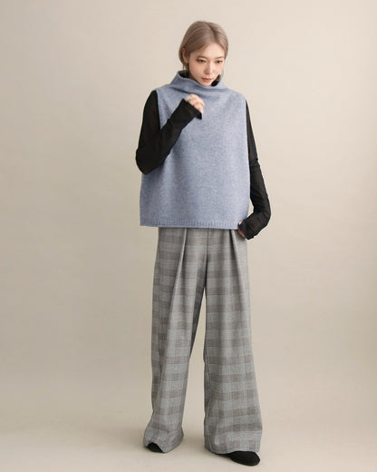 ソフトタッチハイネックレイヤードベスト