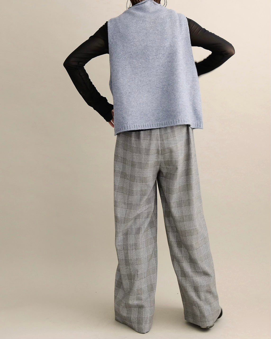 ソフトタッチハイネックレイヤードベスト