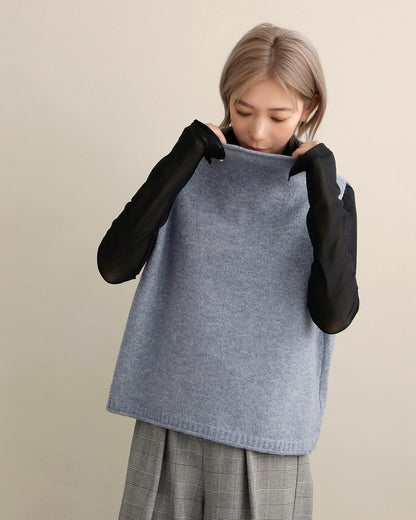 ソフトタッチハイネックレイヤードベスト