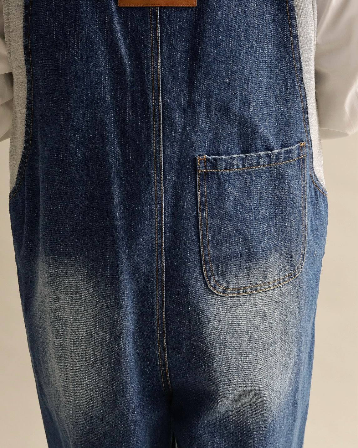 ヴィンテージウォッシュ デニムワイドサロペット