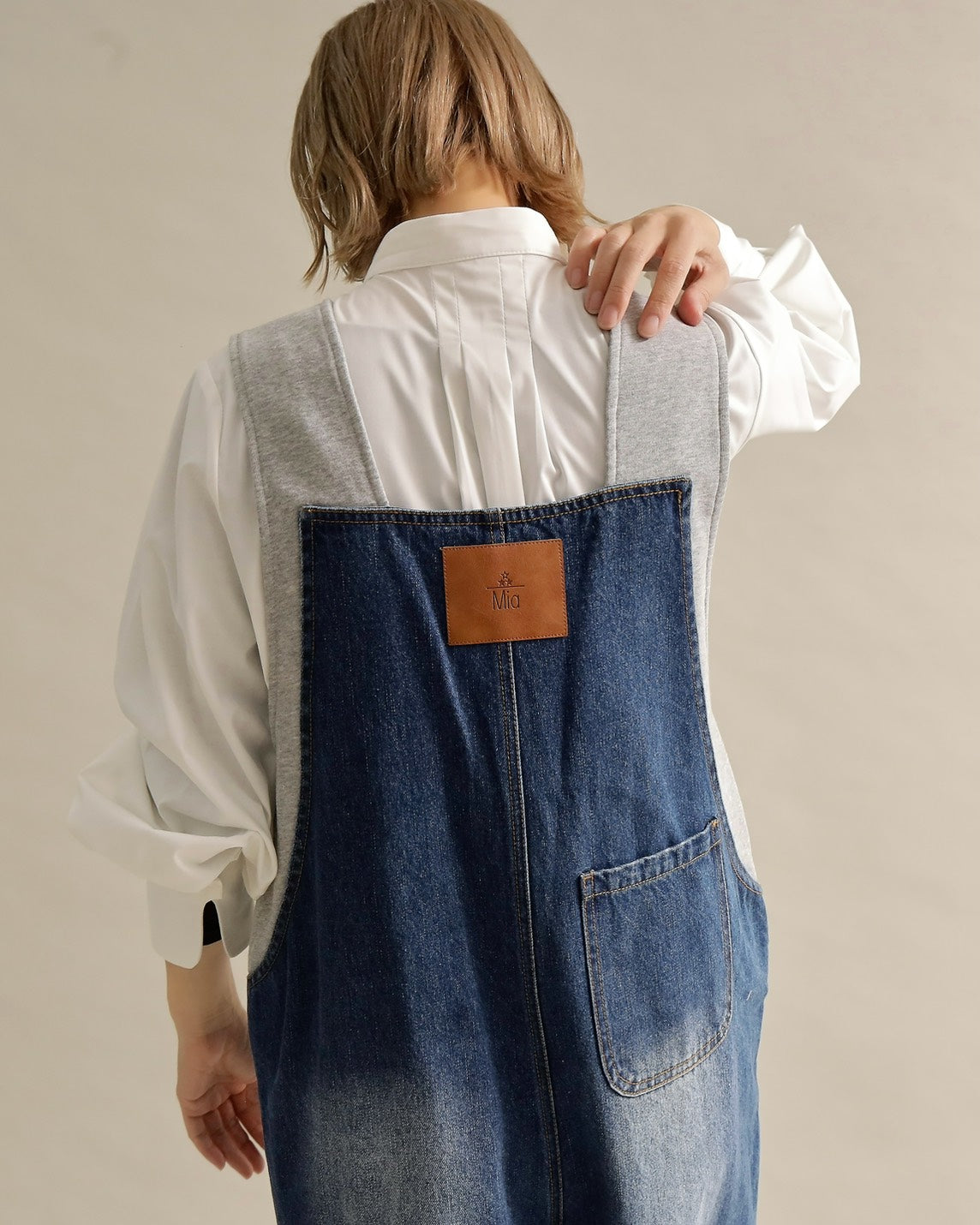 ヴィンテージウォッシュ デニムワイドサロペット