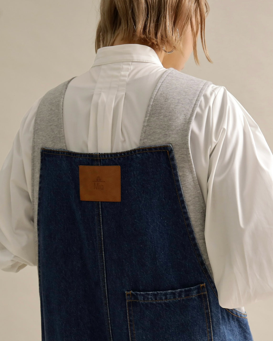 ヴィンテージウォッシュ デニムワイドサロペット