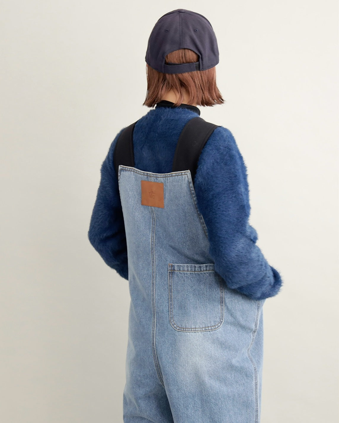 ヴィンテージウォッシュ デニムワイドサロペット