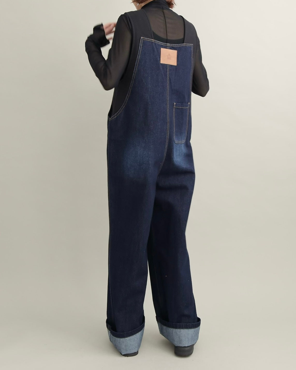 ヴィンテージウォッシュ デニムワイドサロペット