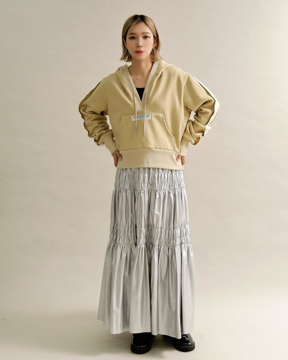 スリットスリーブ・ショートフーディー