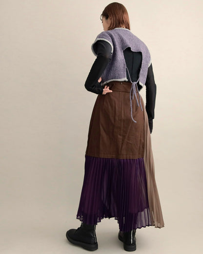 バックスリットニットショートジレ