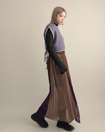 バックスリットニットショートジレ