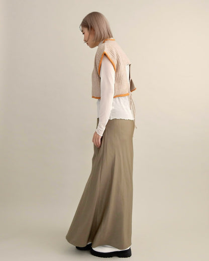 バックスリットニットショートジレ