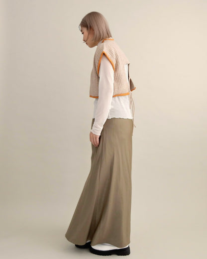 バックスリットニットショートジレ