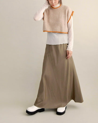 バックスリットニットショートジレ