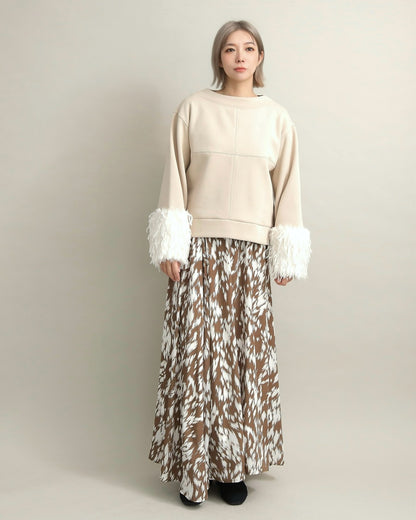 フリンジファースリーブ・スウェットプルオーバー