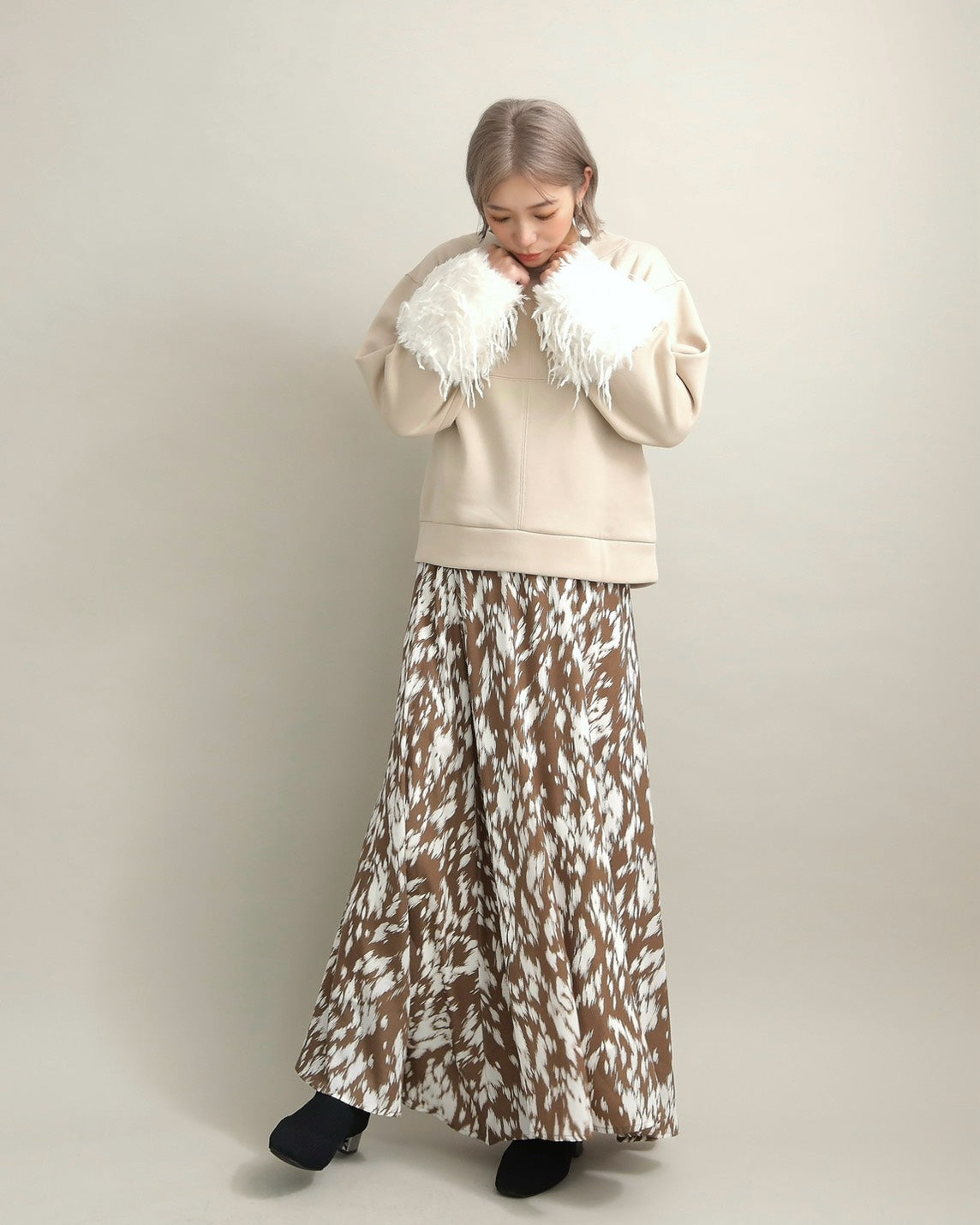 フリンジファースリーブ・スウェットプルオーバー