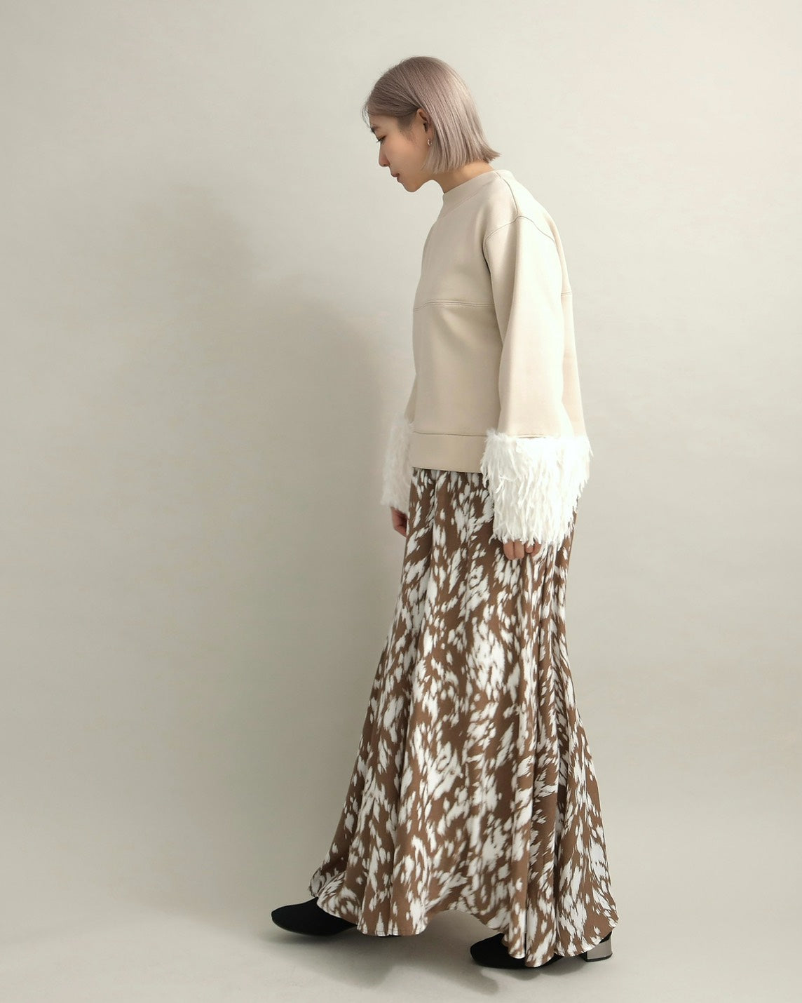 フリンジファースリーブ・スウェットプルオーバー