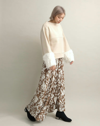 フリンジファースリーブ・スウェットプルオーバー