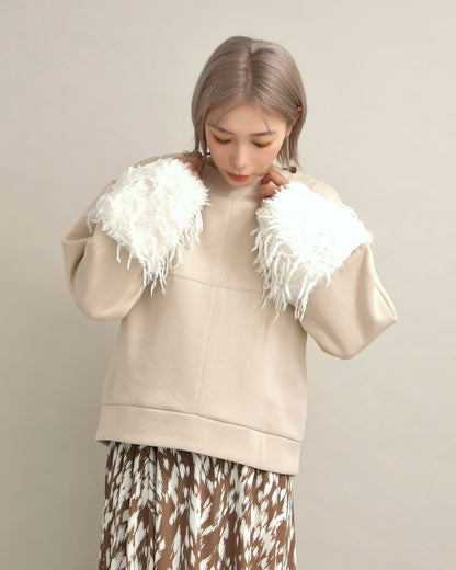 フリンジファースリーブ・スウェットプルオーバー