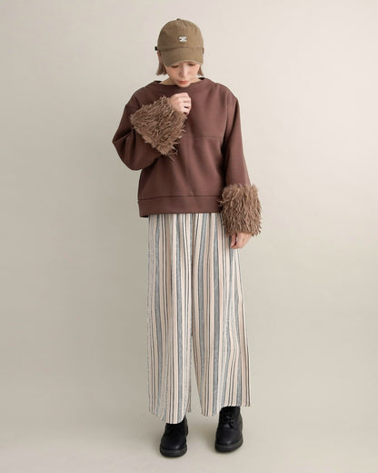 フリンジファースリーブ・スウェットプルオーバー