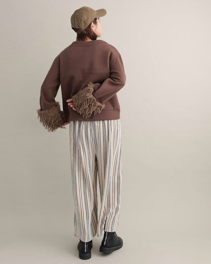 フリンジファースリーブ・スウェットプルオーバー