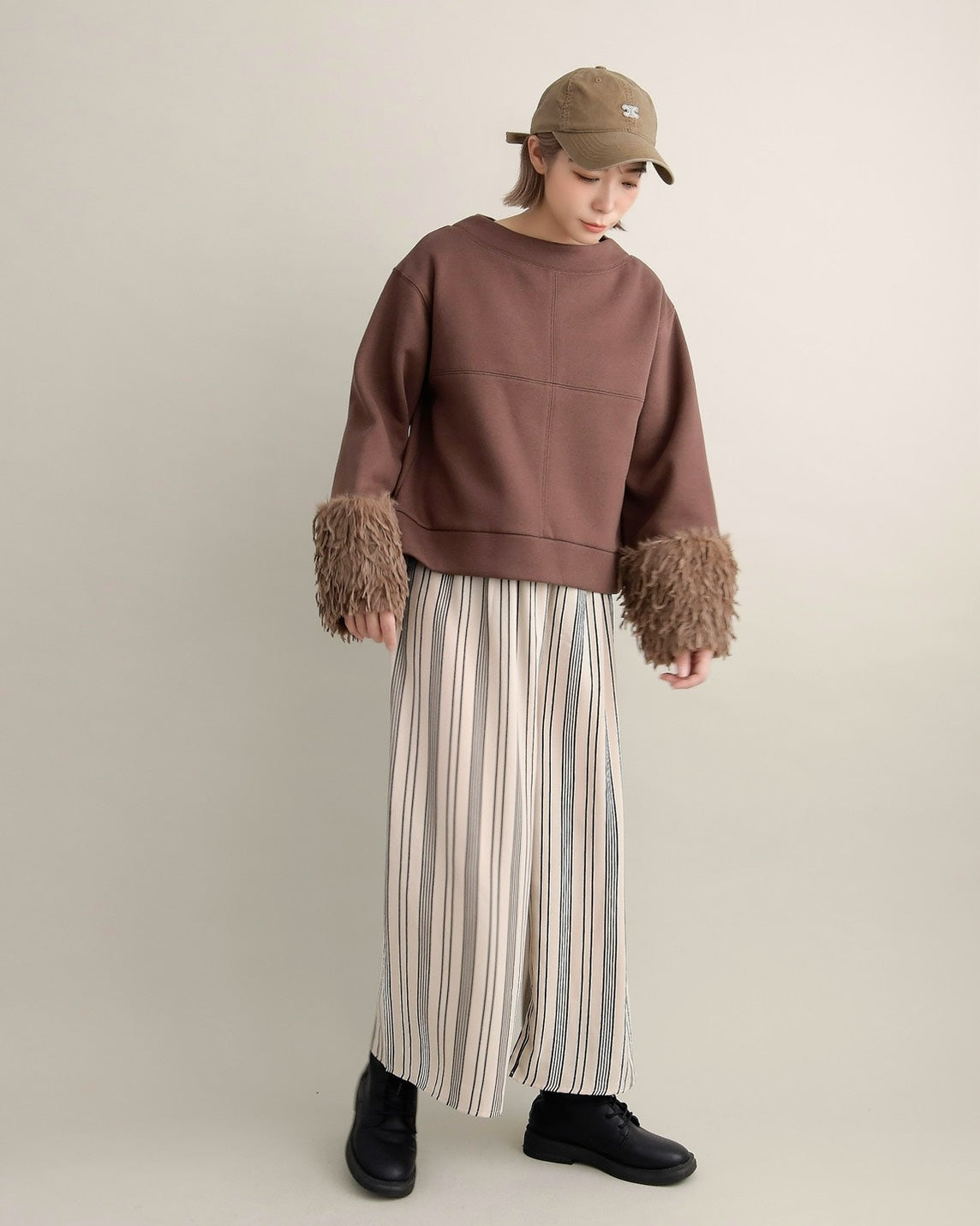 フリンジファースリーブ・スウェットプルオーバー