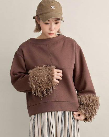 フリンジファースリーブ・スウェットプルオーバー