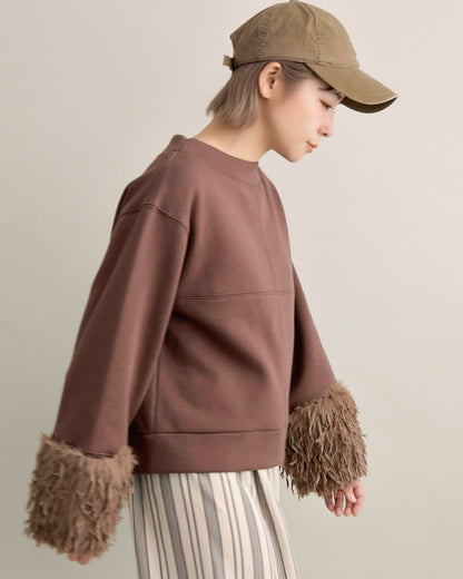 フリンジファースリーブ・スウェットプルオーバー