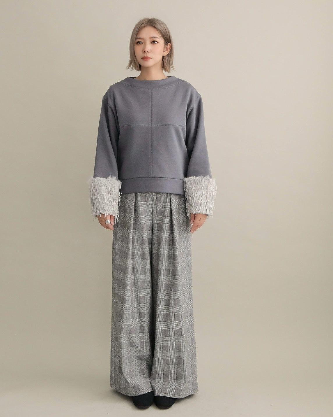 フリンジファースリーブ・スウェットプルオーバー