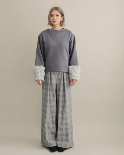 フリンジファースリーブ・スウェットプルオーバー