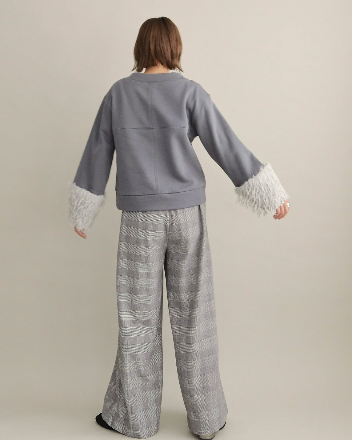 フリンジファースリーブ・スウェットプルオーバー