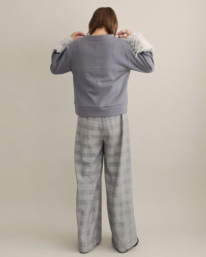 フリンジファースリーブ・スウェットプルオーバー