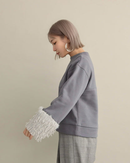 フリンジファースリーブ・スウェットプルオーバー