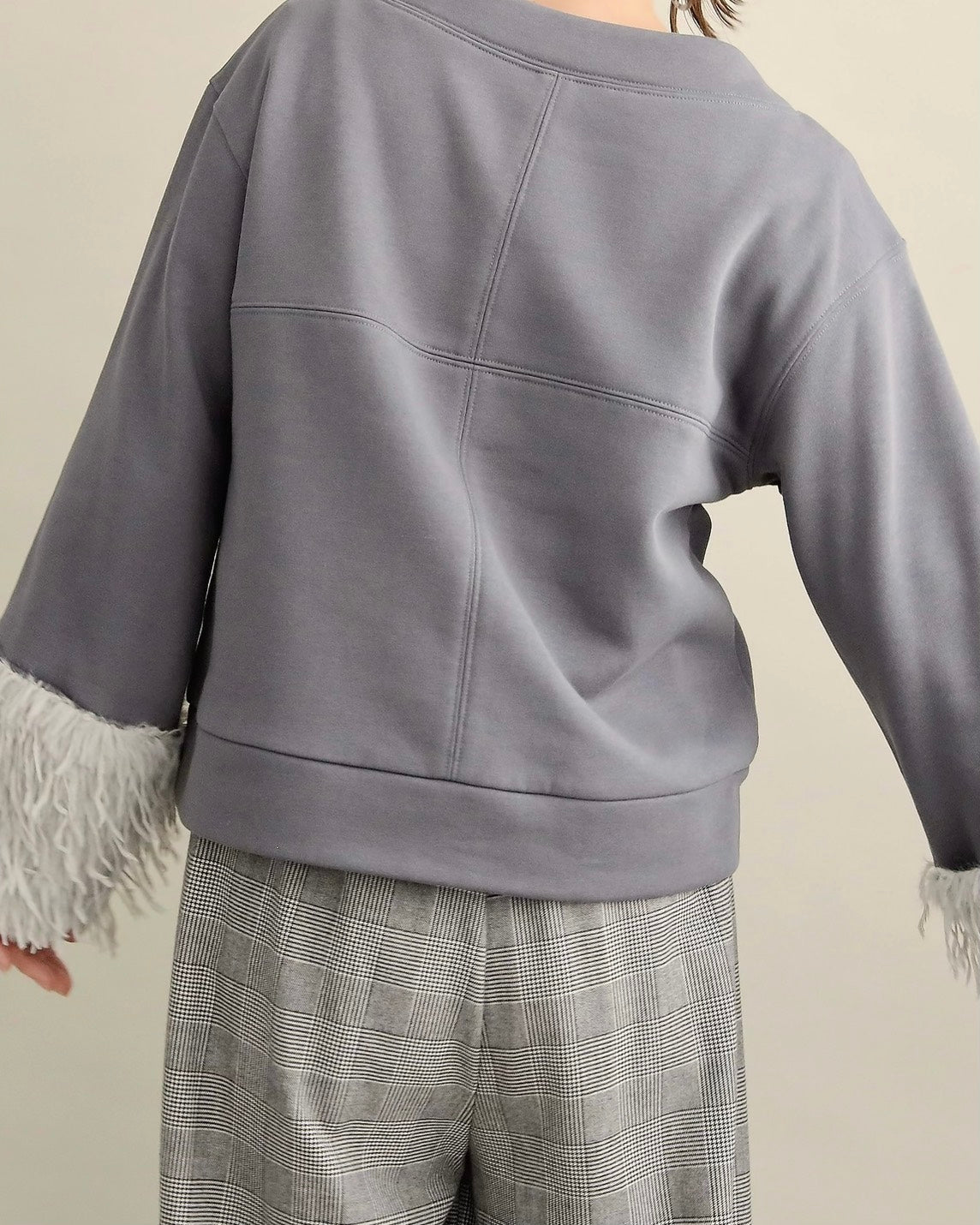 フリンジファースリーブ・スウェットプルオーバー