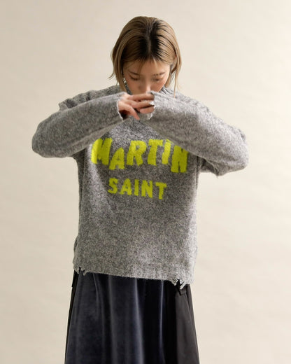 フワモコロゴルーズニット