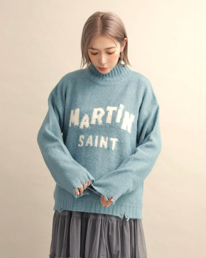 フワモコロゴルーズニット