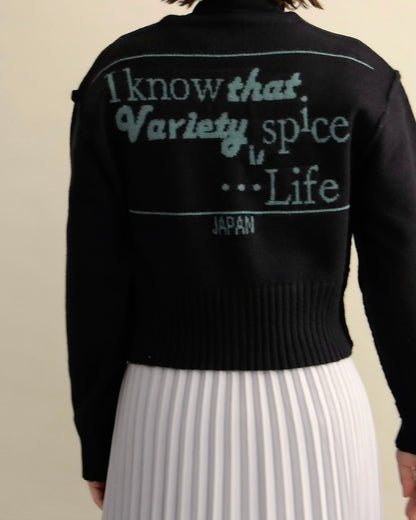 バックロゴショートカーディガン