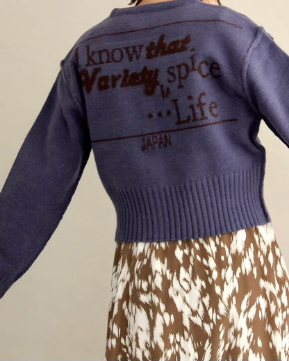 バックロゴショートカーディガン