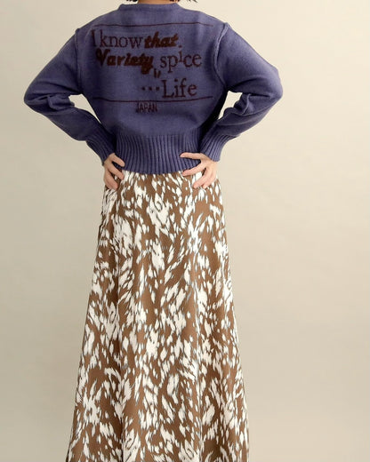 バックロゴショートカーディガン