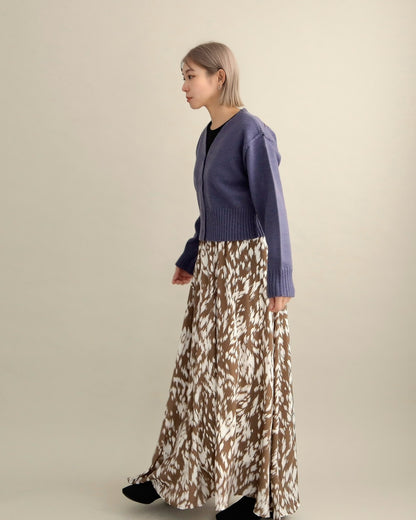 バックロゴショートカーディガン