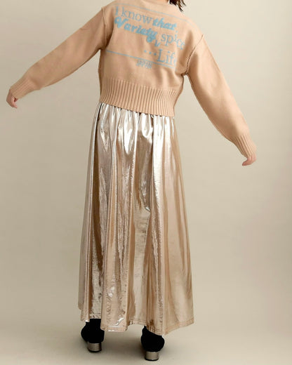 バックロゴショートカーディガン