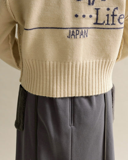 バックロゴショートカーディガン