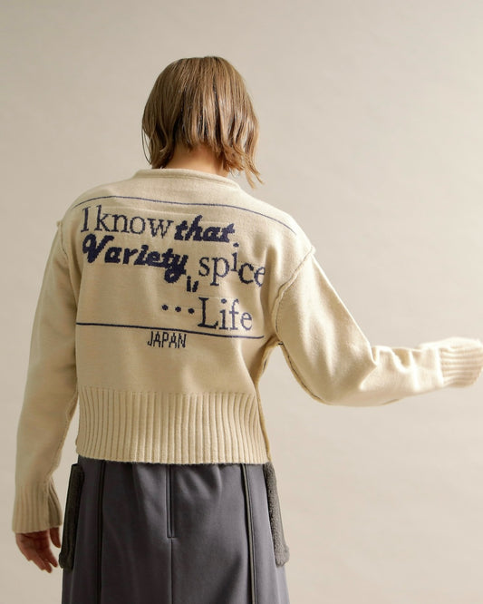 バックロゴショートカーディガン