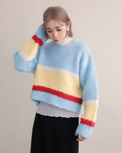 ニュアンスボーダーニット