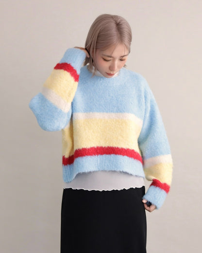 ニュアンスボーダーニット