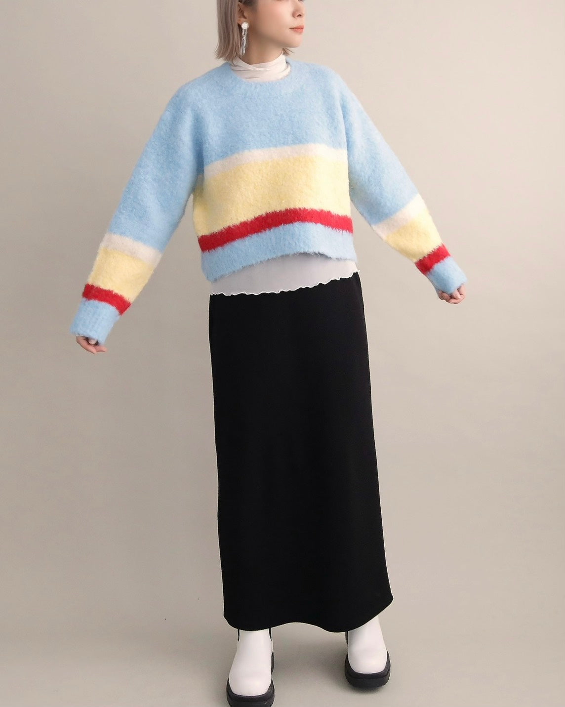 ニュアンスボーダーニット