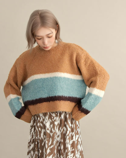 ニュアンスボーダーニット