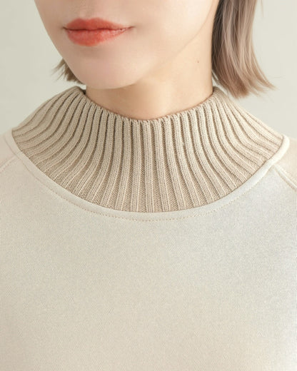 エコレザー×ボア切り替えベルトデザインプルオーバー