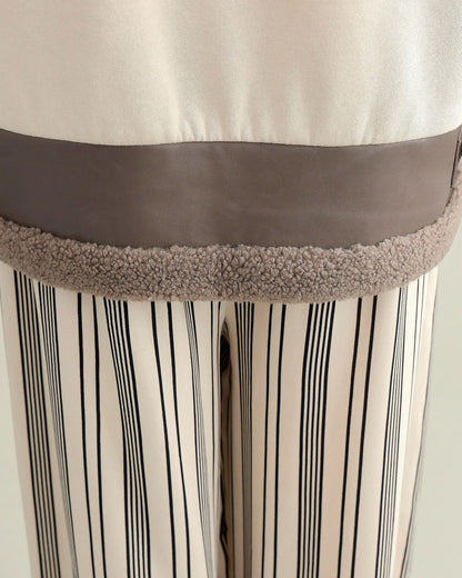 エコレザー×ボア切り替えベルトデザインプルオーバー