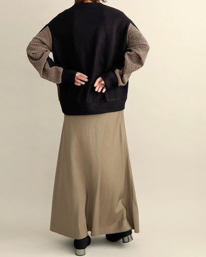 レース切り替えふんわりニットプルオーバー