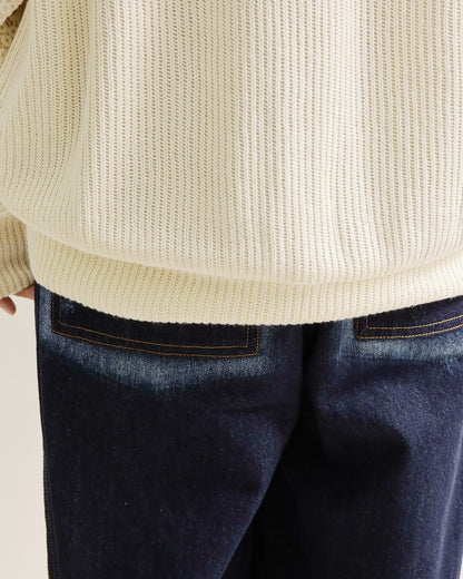 レース切り替えふんわりニットプルオーバー